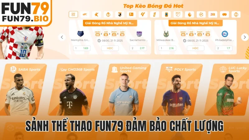 Sảnh thể thao Fun79 đảm bảo chất lượng